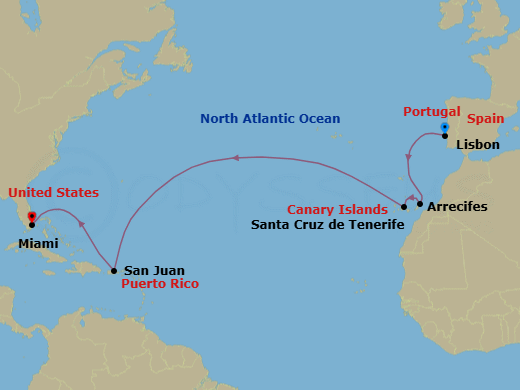 Itinerary map