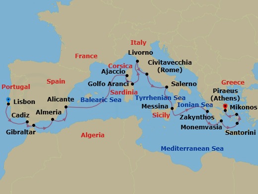Itinerary map