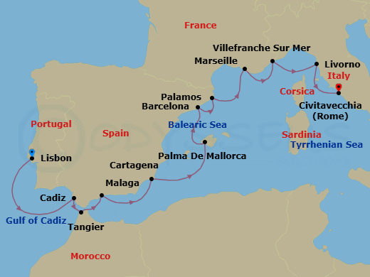 Itinerary map