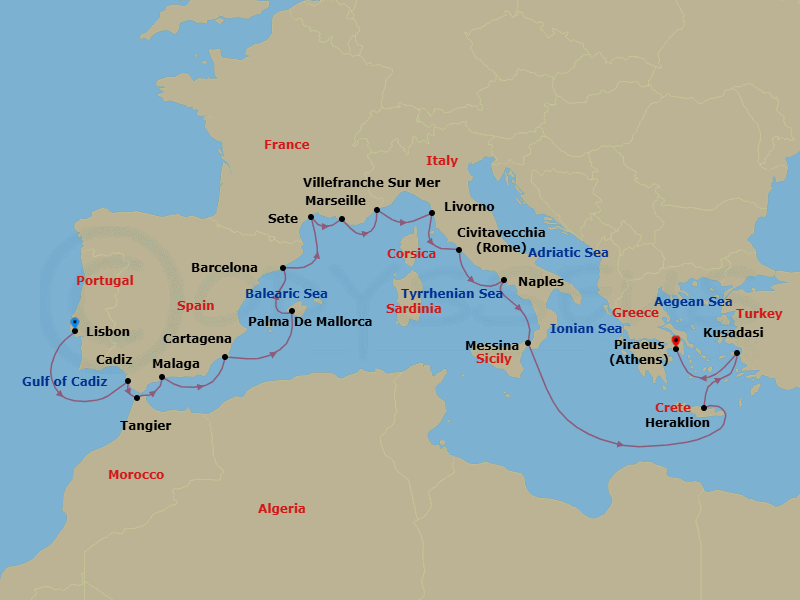 Itinerary map