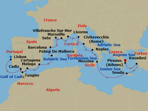 Itinerary map