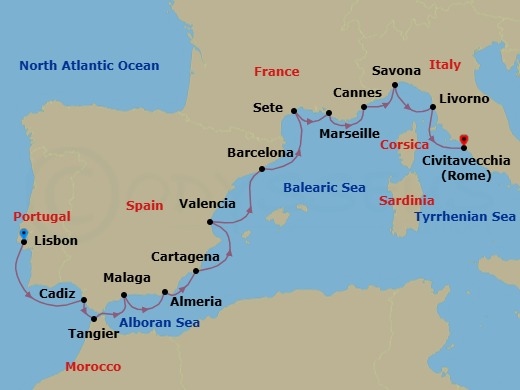 Itinerary map