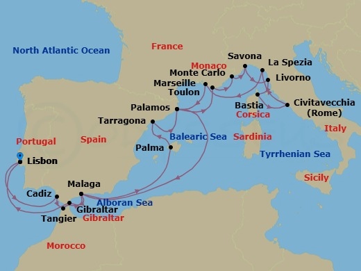 Itinerary map