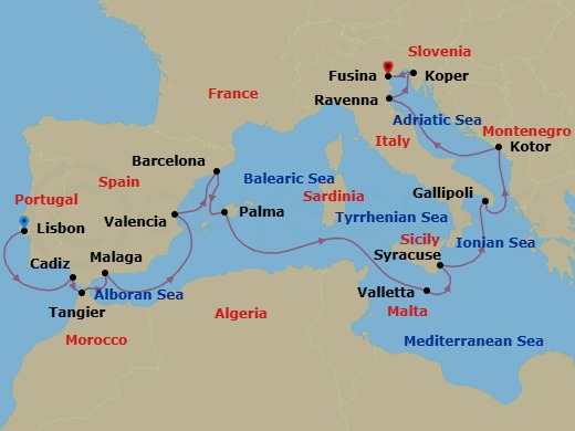 Itinerary map