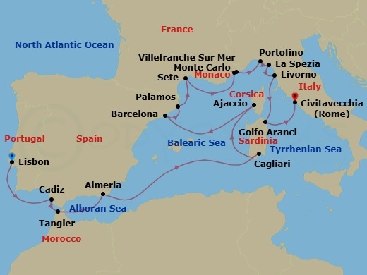Itinerary map