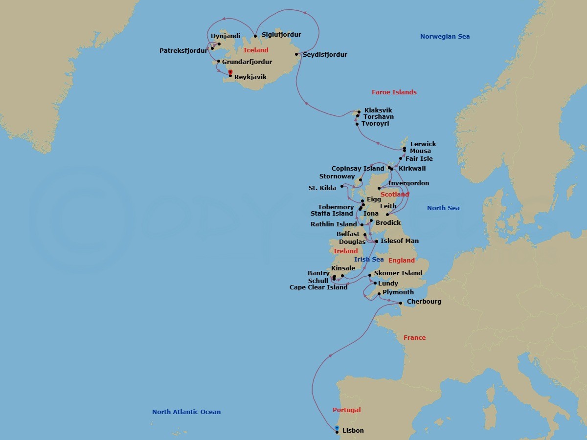 Itinerary map