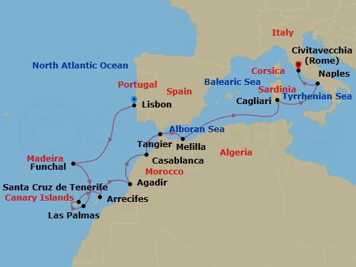 Itinerary map