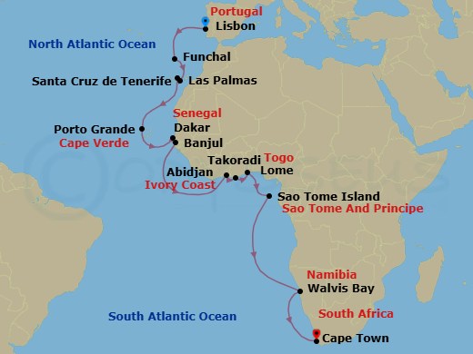Itinerary map