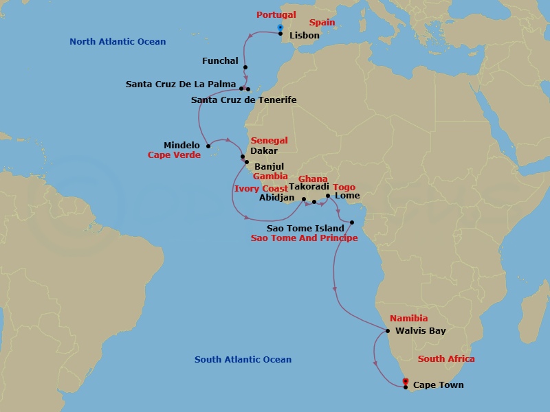 Itinerary map