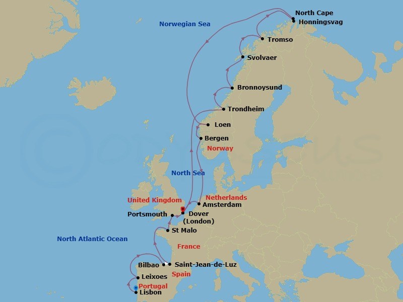 Itinerary map