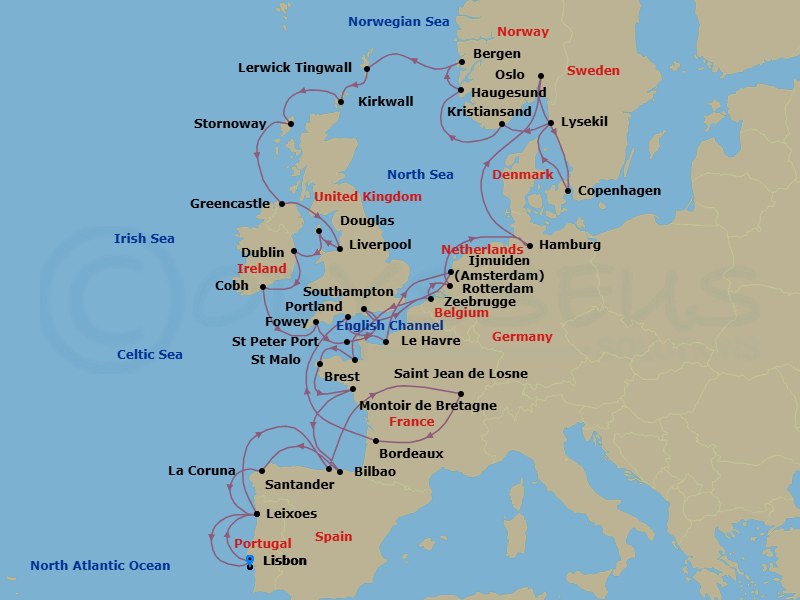 Itinerary map