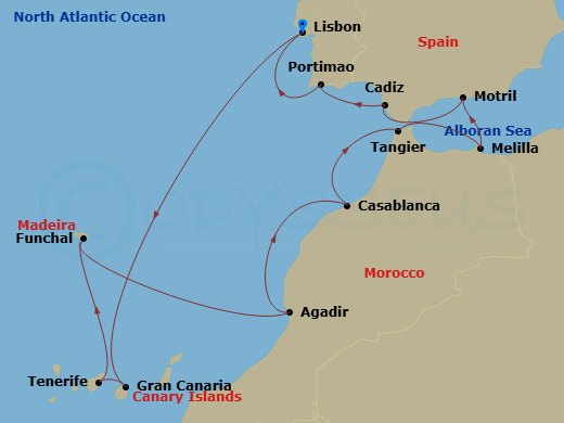 Itinerary map