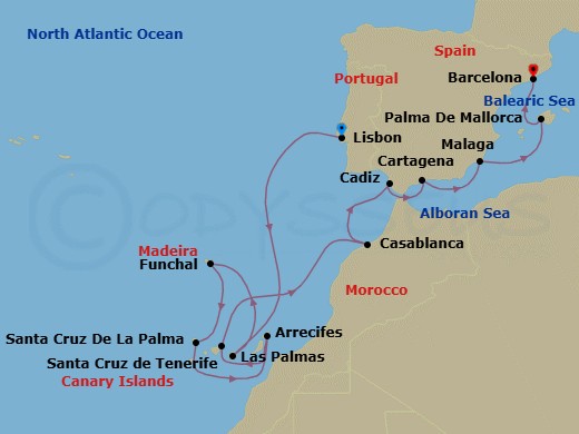 Itinerary map