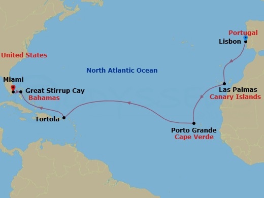 Itinerary map