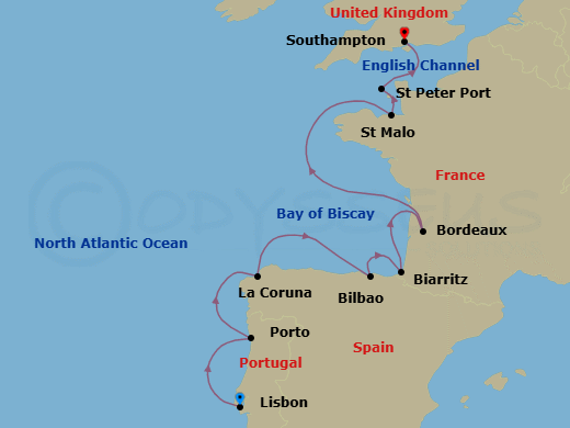 Itinerary map
