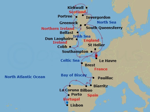 Itinerary map