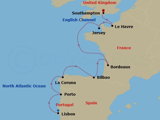 Itinerary map