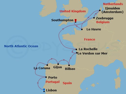 Itinerary map