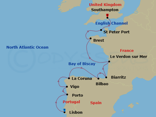 Itinerary map