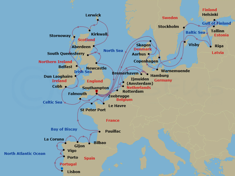Itinerary map