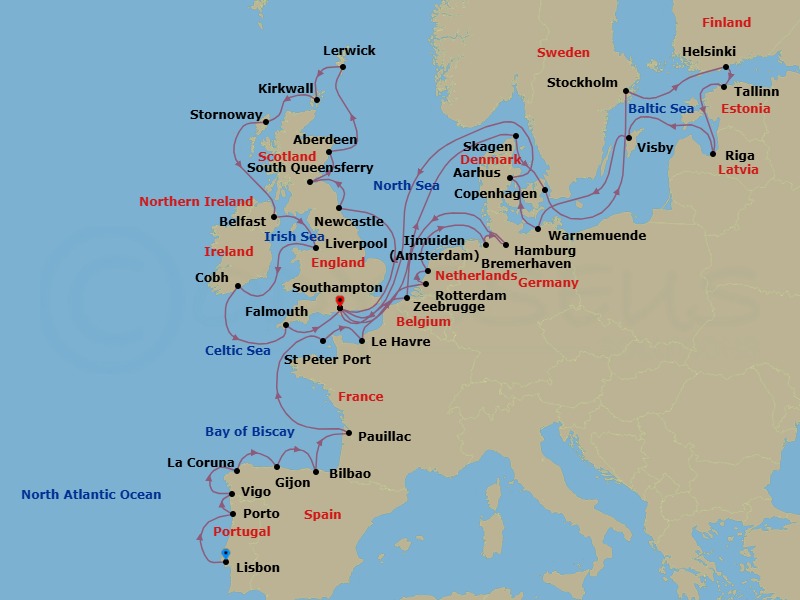 Itinerary map