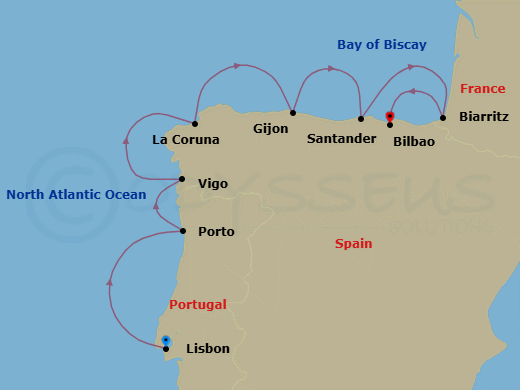 Itinerary map