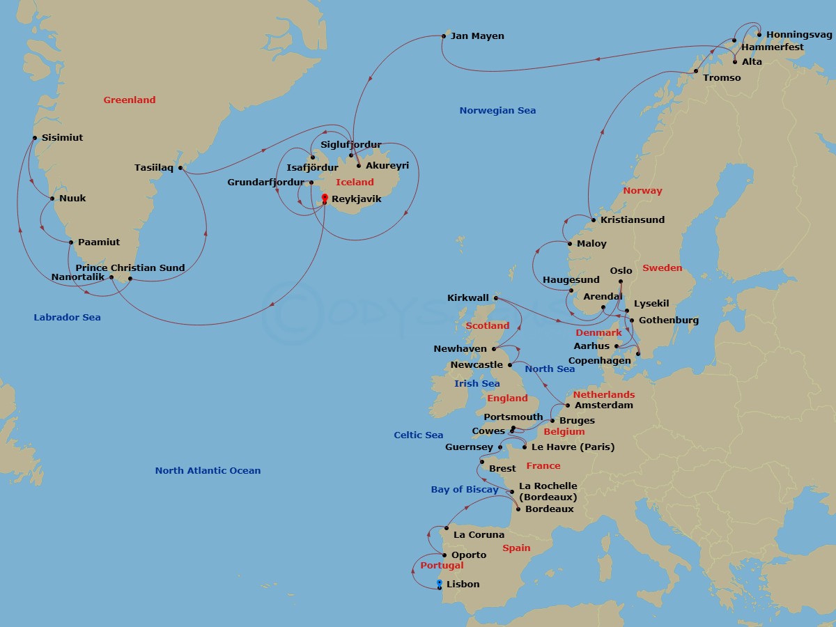 Itinerary map
