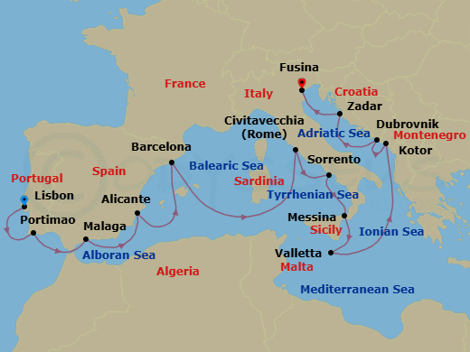 Itinerary map