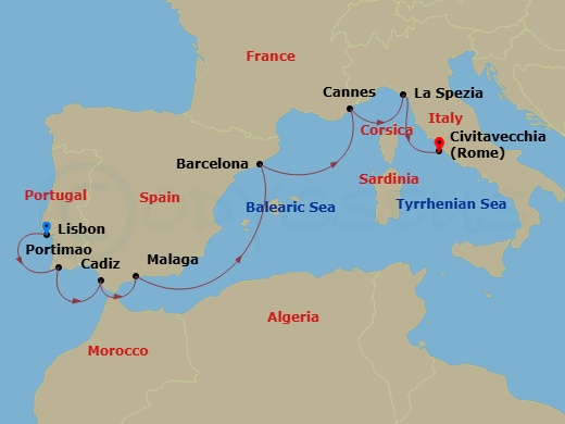 Itinerary map