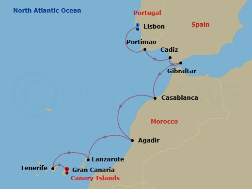 Itinerary map