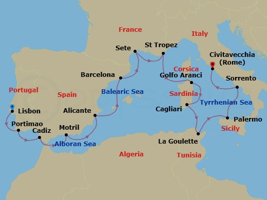 Itinerary map
