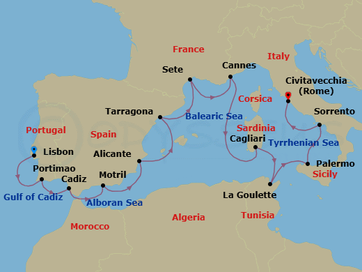 Itinerary map