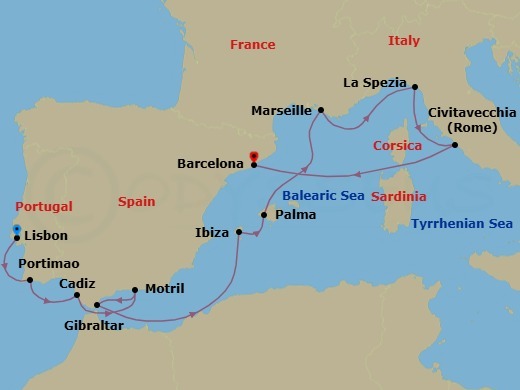 Itinerary map