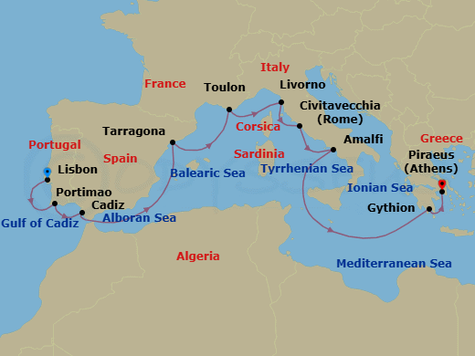 Itinerary map