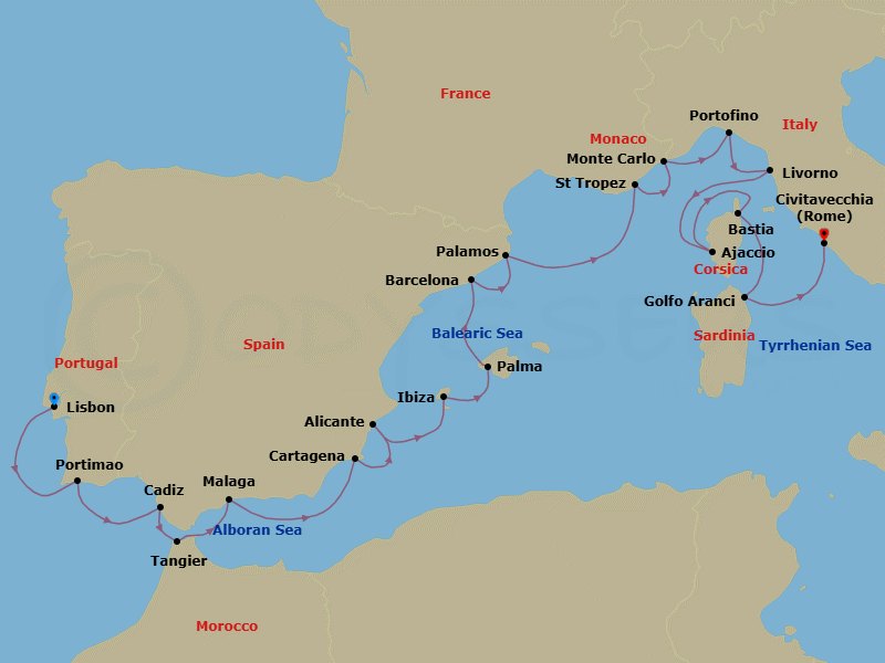 Itinerary map