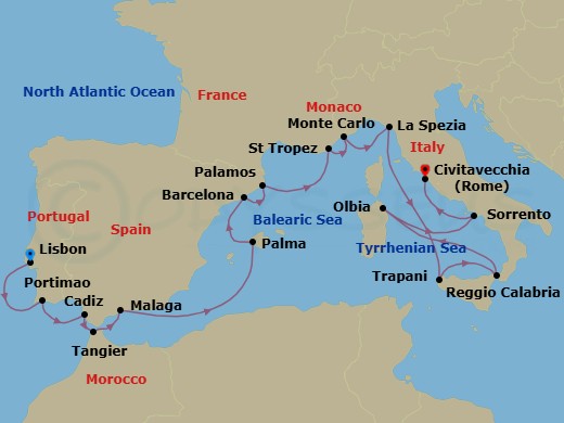 Itinerary map