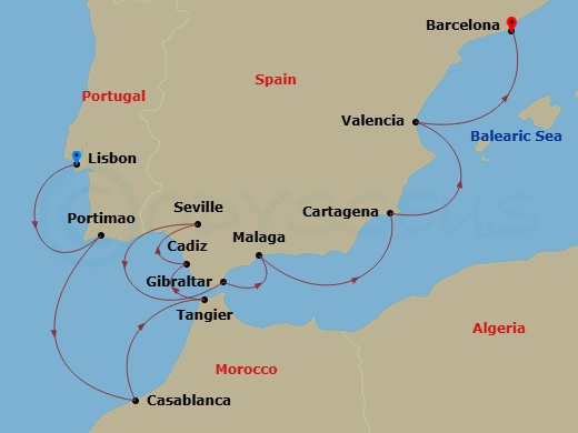 Itinerary map