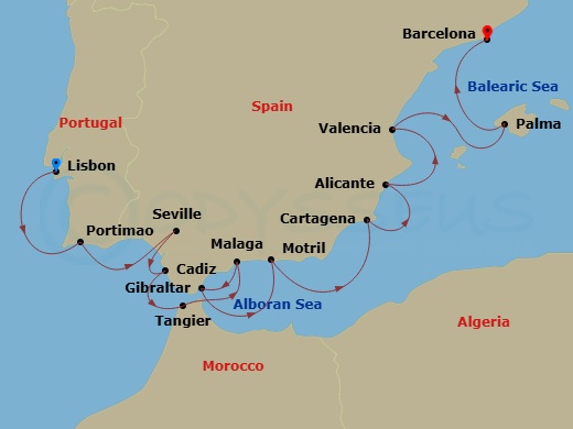 Itinerary map