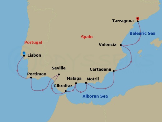Itinerary map