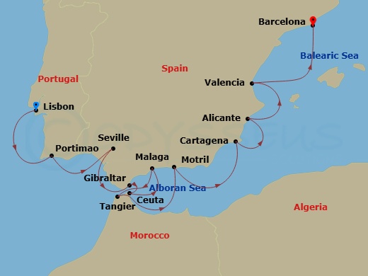 Itinerary map