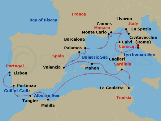 Itinerary map