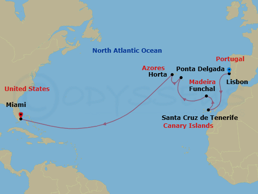 Itinerary map
