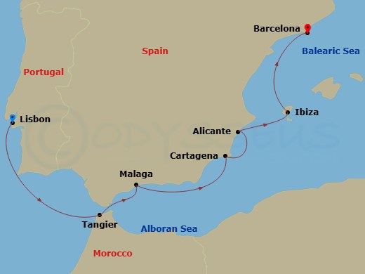Itinerary map