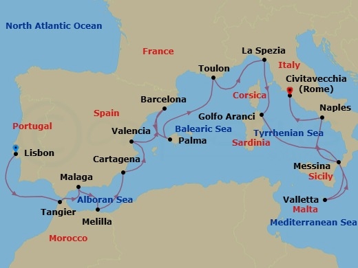 Itinerary map