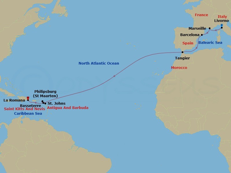 Itinerary map