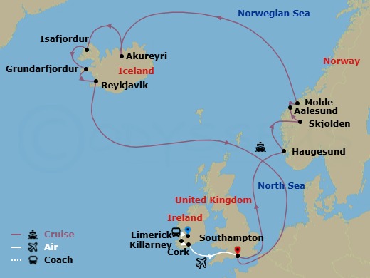 Itinerary map