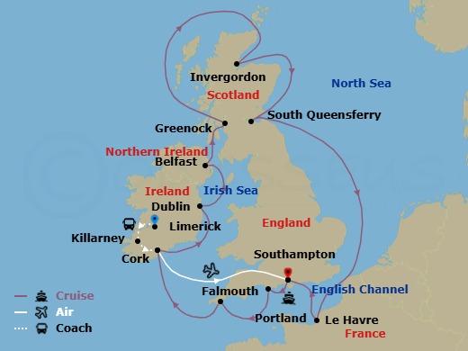 Itinerary map