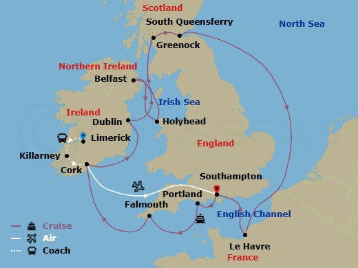 Itinerary map