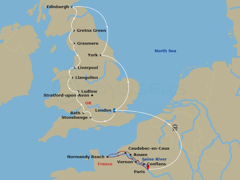 Itinerary map