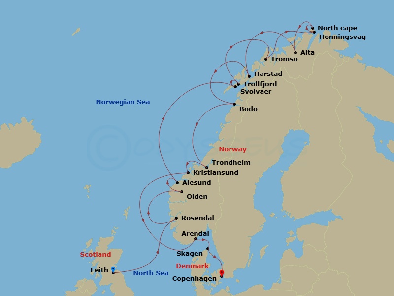 Itinerary map